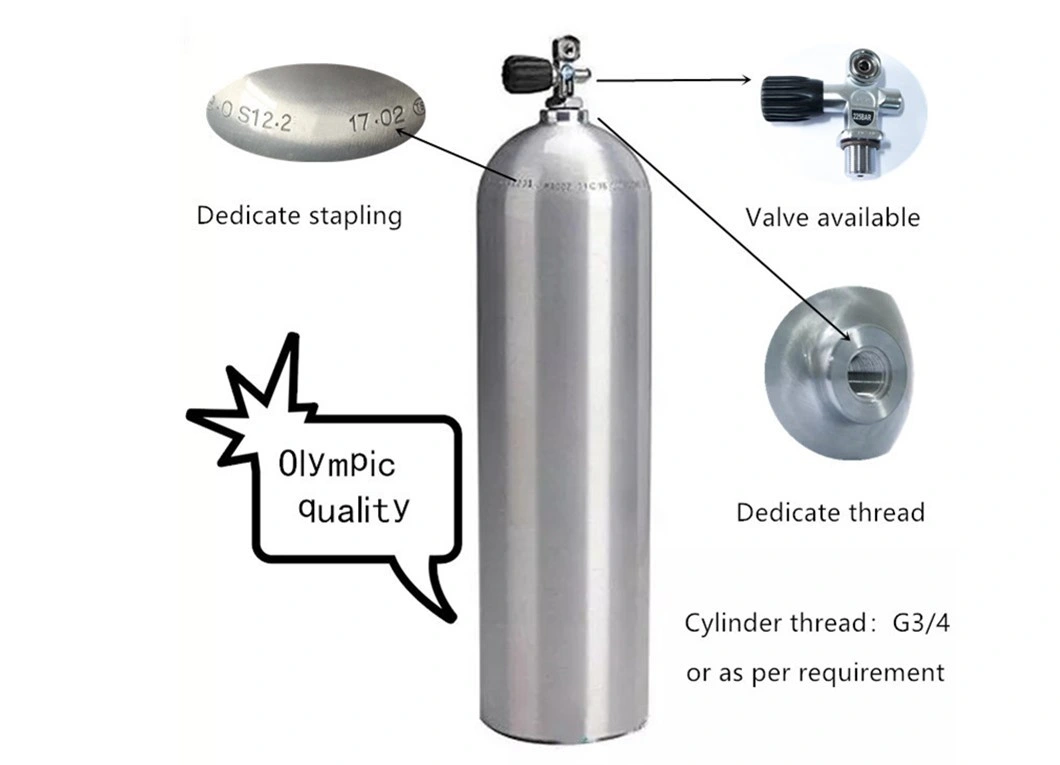 Manufacturer Direct Sale Promotion Popular High Pressure Seamless Aluminum S80 Gas Cylinder