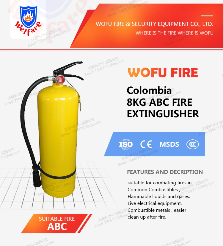 8kg Empty Fire Extinguisher Equipment Yellow Cylinder